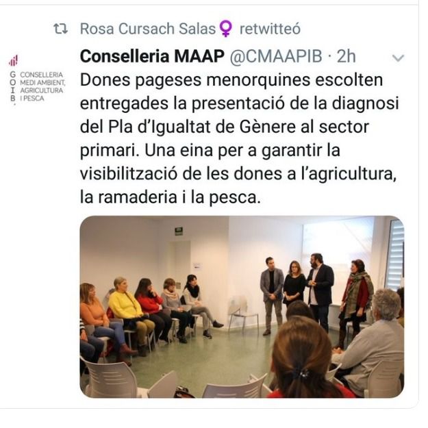 Lío por un tuit machista: el conseller Vidal habla ante mujeres payesas que le “escuchan entregadas”