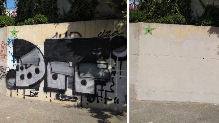 Emaya elimina 1.300 pintadas vandálicas en dos meses