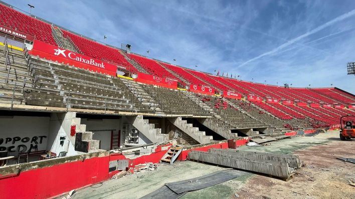 Los operarios ya trabajan en el estadio de Son Moix