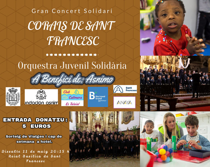 El colegio Sant Francesc ofrece un concierto a beneficio de Asnimo el 11 de mayo