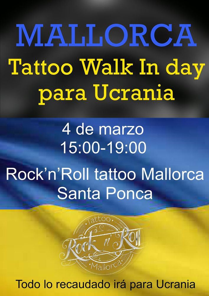Tatuajes solidarios con Ucrania en Santa Ponsa