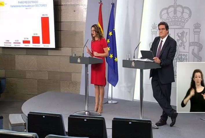 El Gobierno informa de 'al menos' 250.000 ERTEs por el coronavirus