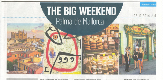 El Sunday Times publica un reportaje sobre un gran fin de semana en Palma